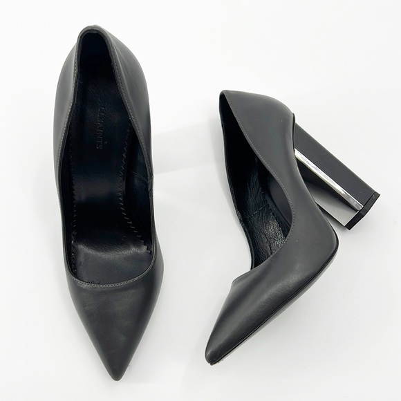 All Saints Cubista Mirrored Heel Pumps Gray size 38 size 7 - Picture 2 of 14